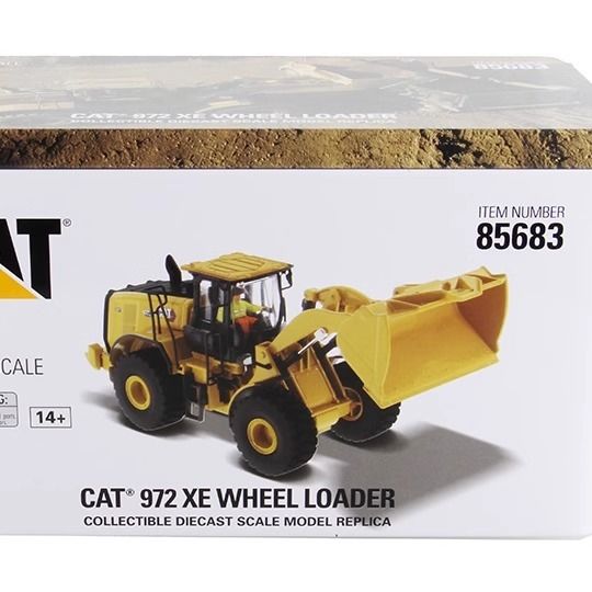 DM 1/50 크기의 무거운 장비 휠 로더 합금 껍데기 85683 모델 수집기