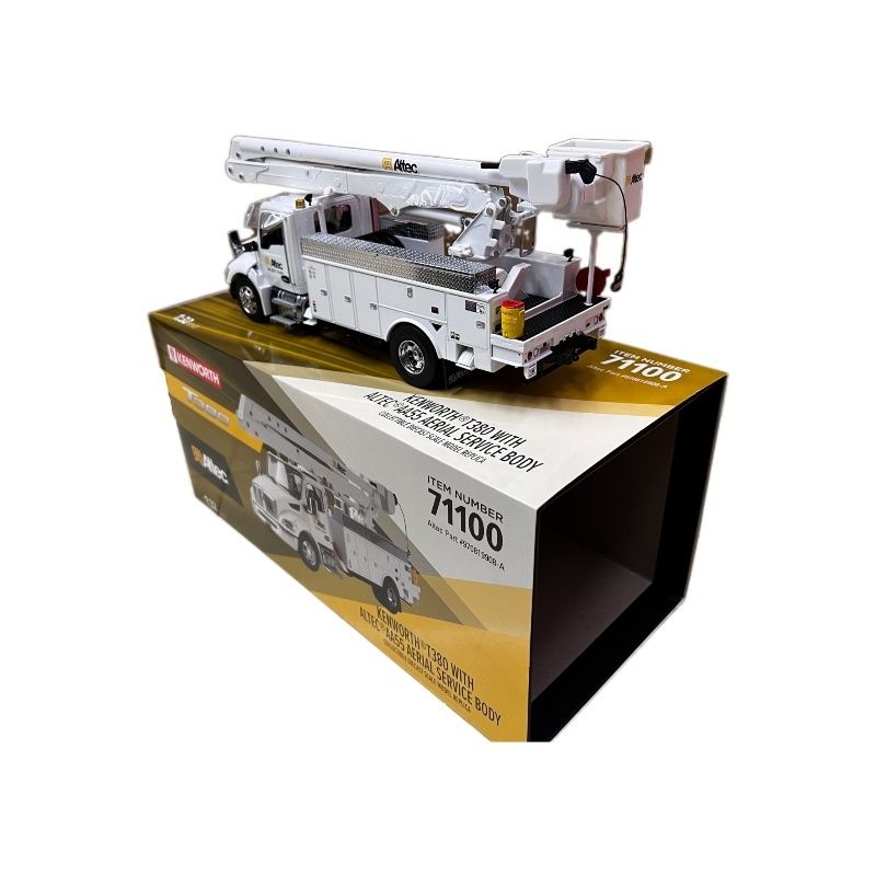 DM 1/32 Kenworth T380 항공 작업 플랫폼 트럭 합금 건설 차량 모델 71100