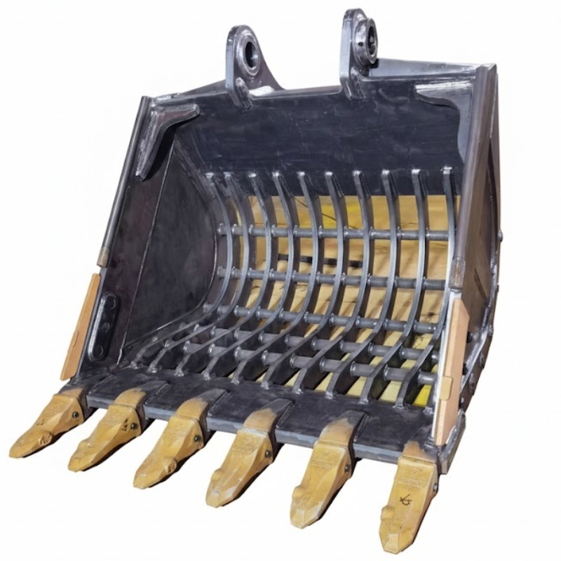 바위 검사 및 분류를 위해 Q355 고강도 철강으로 사용자 정의 할 수있는 중량 발굴기 시트 버킷