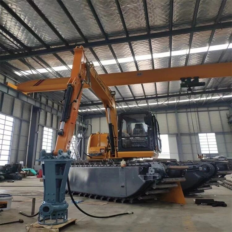 맞춤형 굴삭기 폰툰 수륙양용 하부 구조 부유 탱크, 습지 수중 작업 장비 공급업체